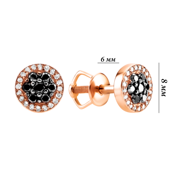 Золоті пусети з діамантами. Артикул UG5807057/01/1/1/10353