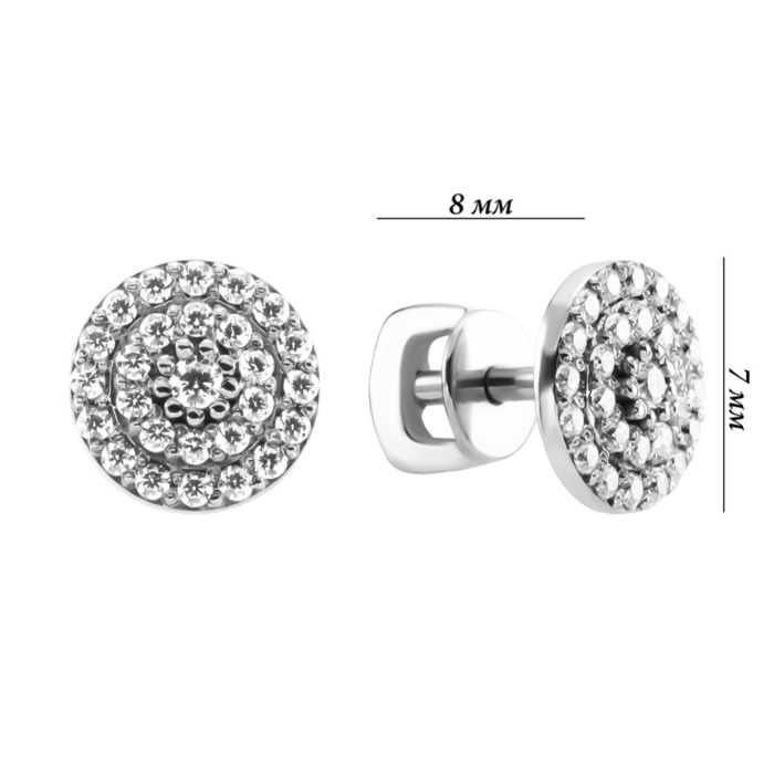 Золотые пусеты с фианитами. Артикул UG521/0150/01/01/01