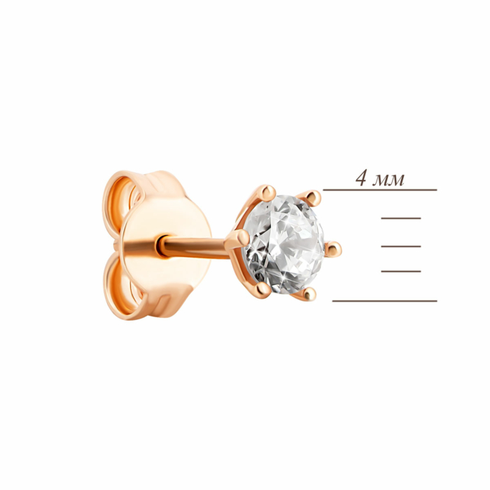 Золоті пусети з фіанітами.Артикул UG52111027501