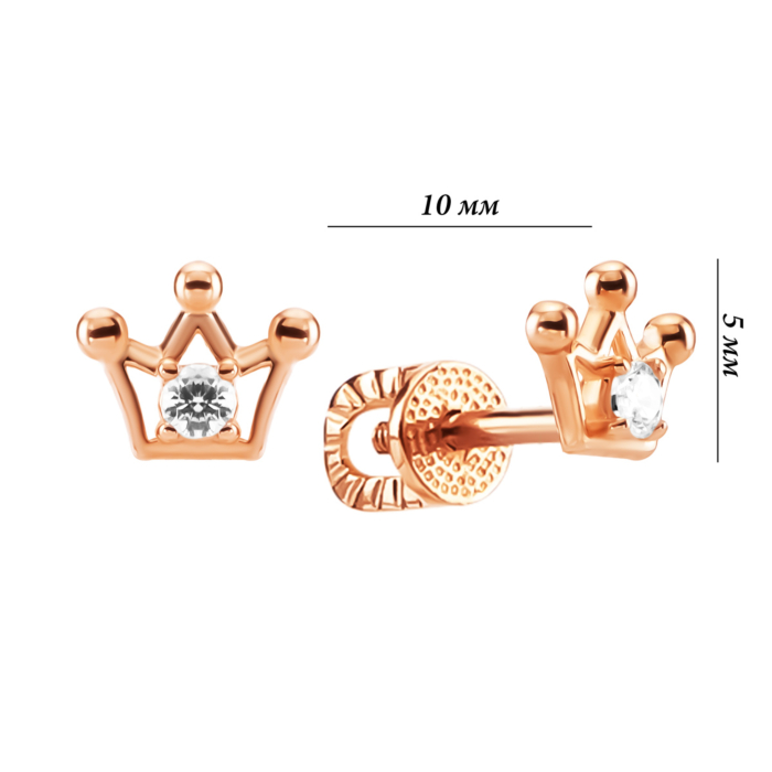 Золотые пусеты с фианитами. Артикул UG522710/01/0/17