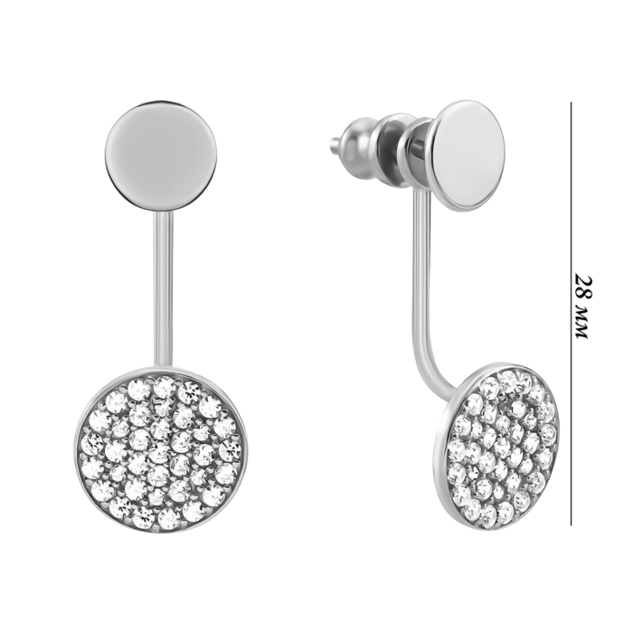 Золоті пусети 2 в 1 з фіанітами. Артикул UG5210557010201