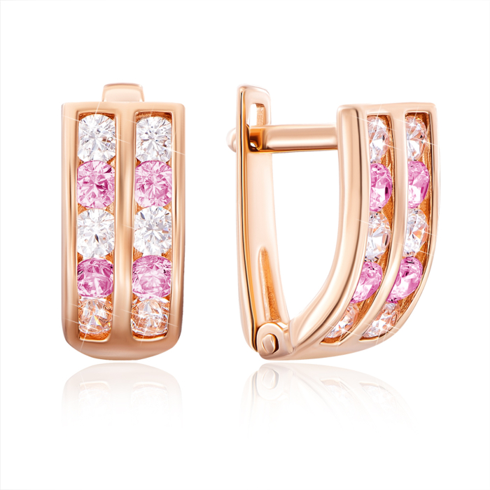 Золоті сережки з фіанітами. Артикул 2090р