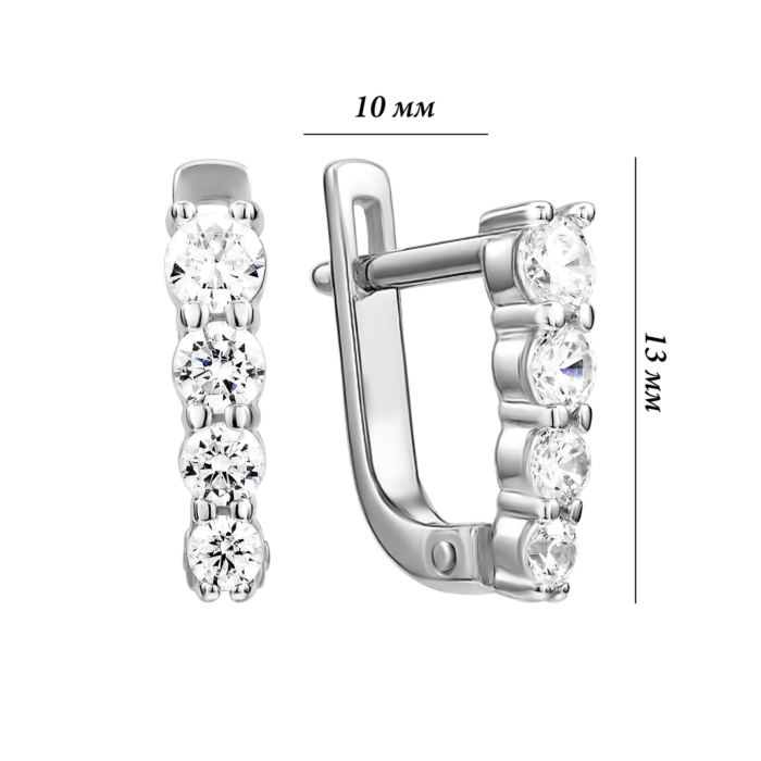 Золоті сережки з фіанітами Tesori. Артикул UG521881/02/1/4190