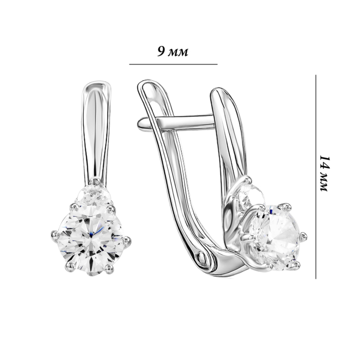 Золоті сережки з фіанітами Tesori. Артикул UG521923/02/1/4186