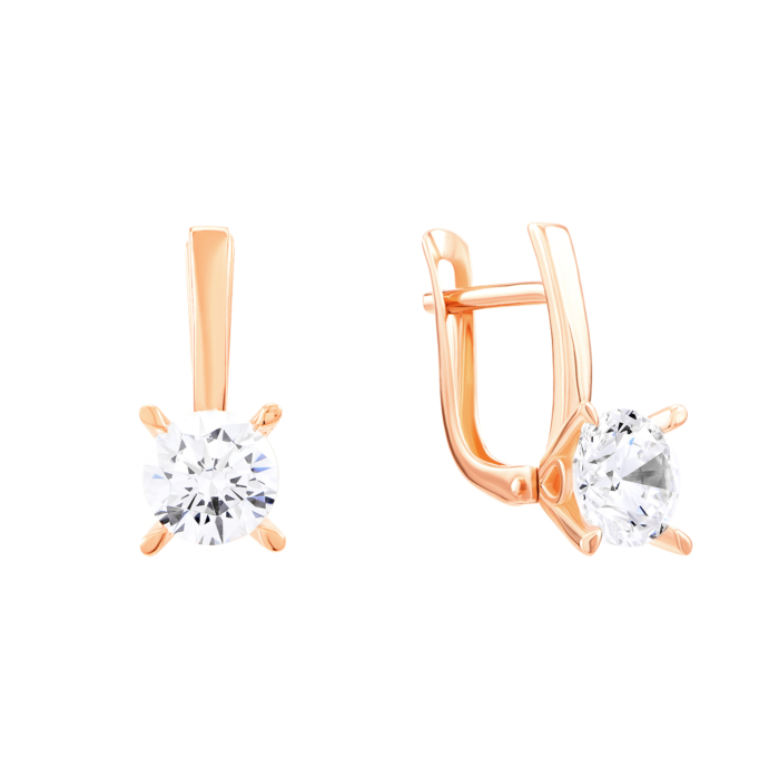 Золоті сережки з фіанітом Tesori. Артикул UG522045/01/0/4206