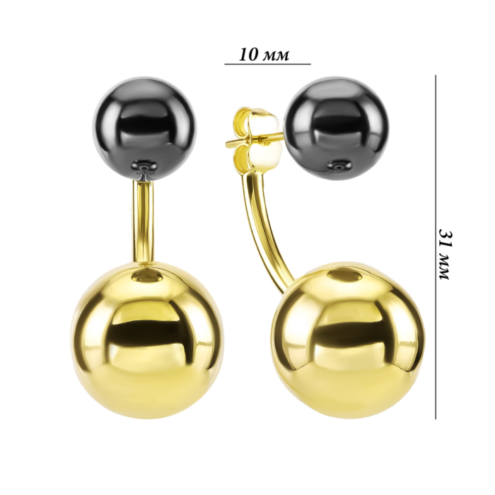 Золоті сережки-джекети. Артикул UG52/50/879/2