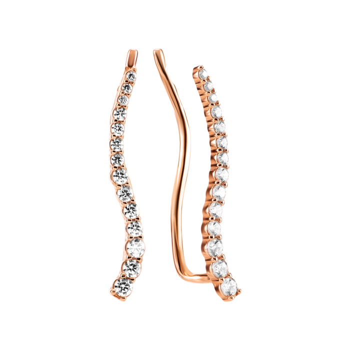 Золоті сережки-кафи з фіанітами. Артикул UG5210139110101