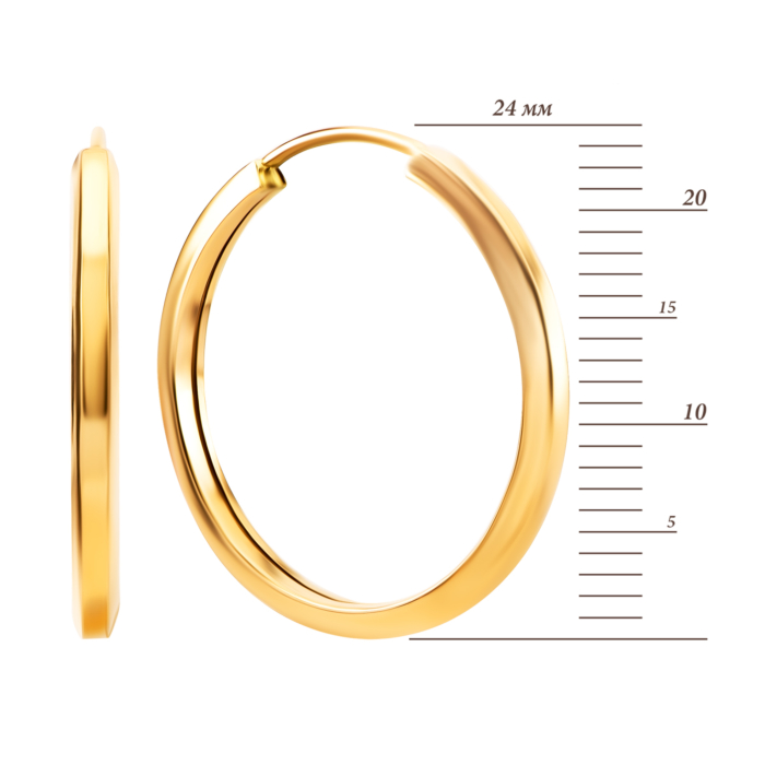 Золоті сережки-конго.Артикул UG52/40/246/2