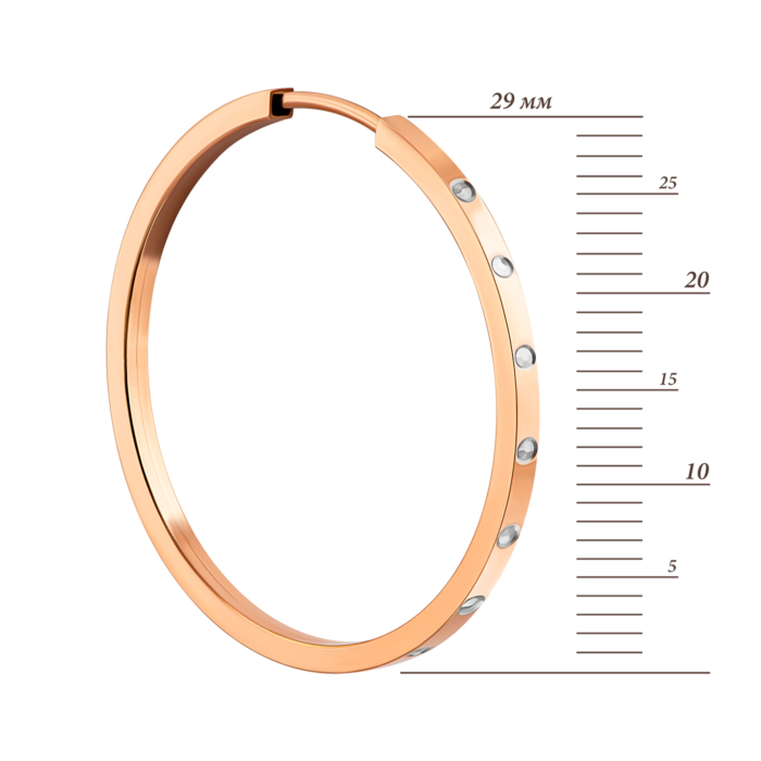 Золоті сережки-конго.Артикул UG52111014104-3