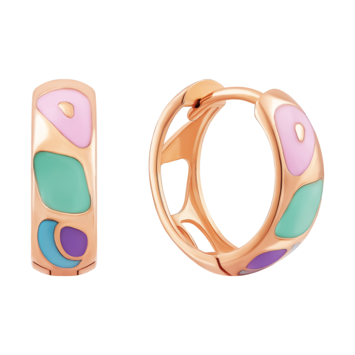 Золоті сережки-конго з емаллю.Артикул UG52/40/085