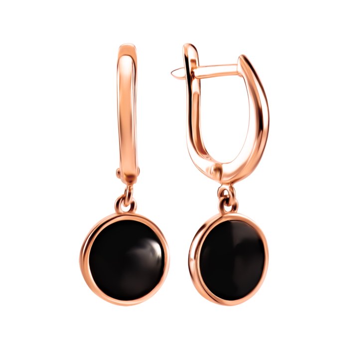 Золоті сережки-підвіски з емаллю. Артикул  UG5219202510101