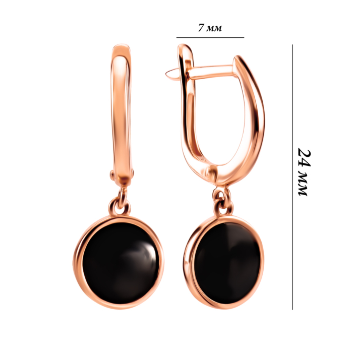 Золоті сережки-підвіски з емаллю. Артикул  UG5219202510101