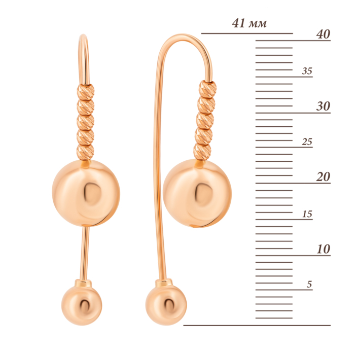 Золотые серьги-протяжки.Артикул UG52112024401