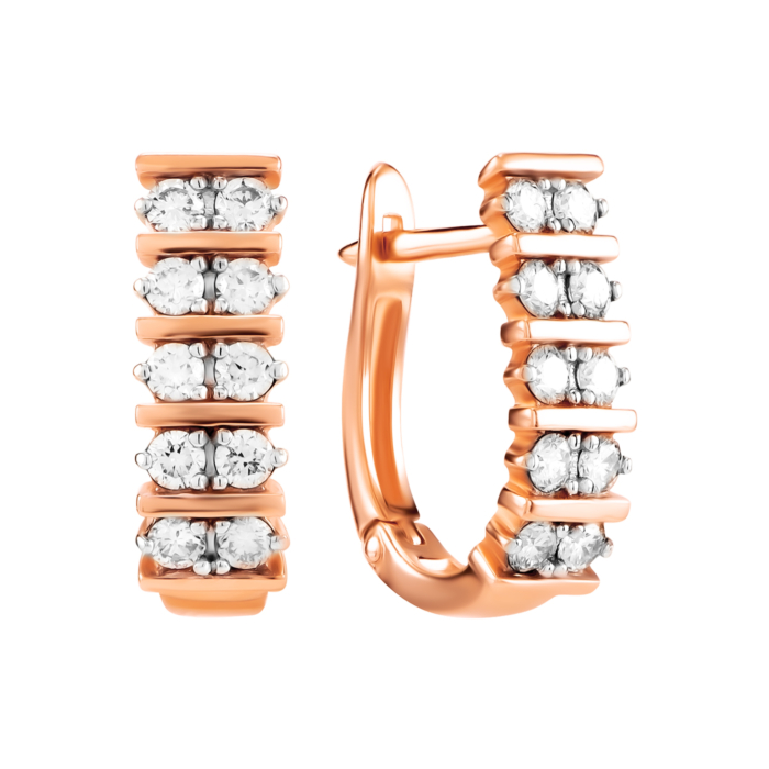 Золотые серьги с бриллиантами. Артикул UG52190396201
