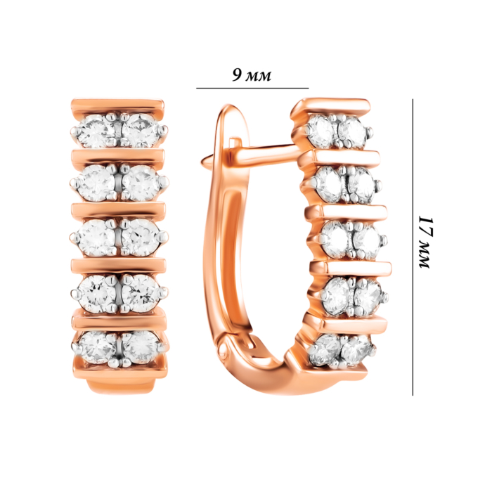 Золотые серьги с бриллиантами. Артикул UG52190396201