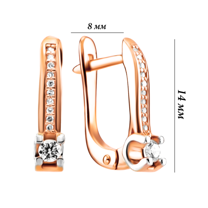 Золоті сережки з діамантами. Артикул UG52191400201