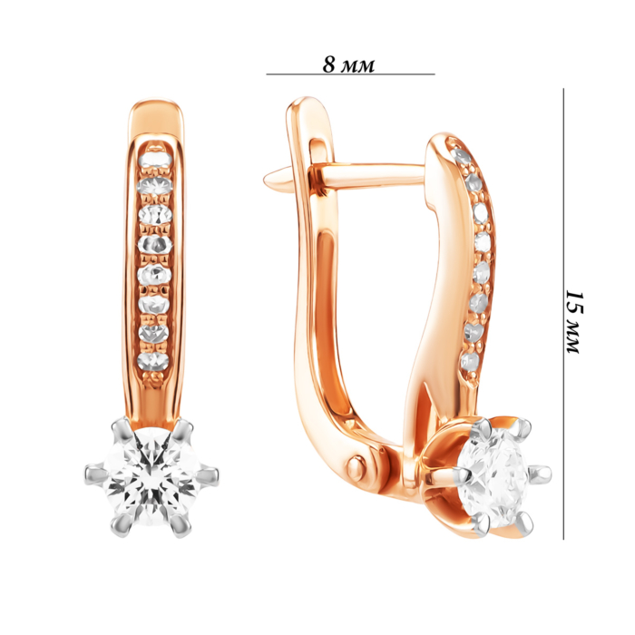 Золоті сережки з діамантами. Артикул UG52191584201