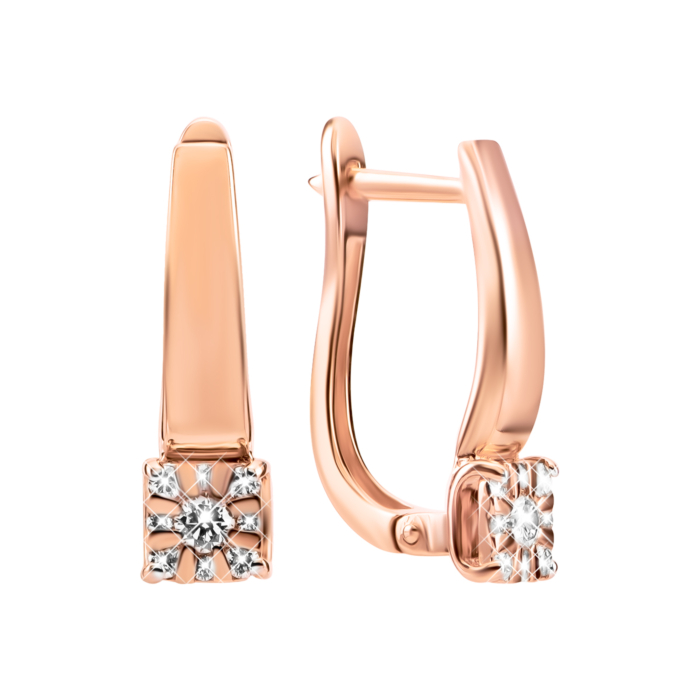 Золотые серьги с бриллиантами.Артикул UG52190450201