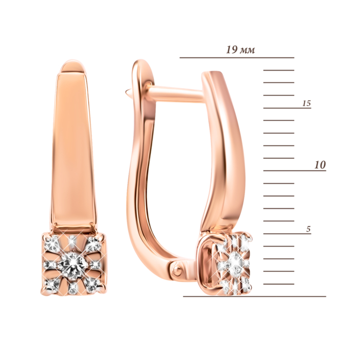 Золотые серьги с бриллиантами.Артикул UG52190450201