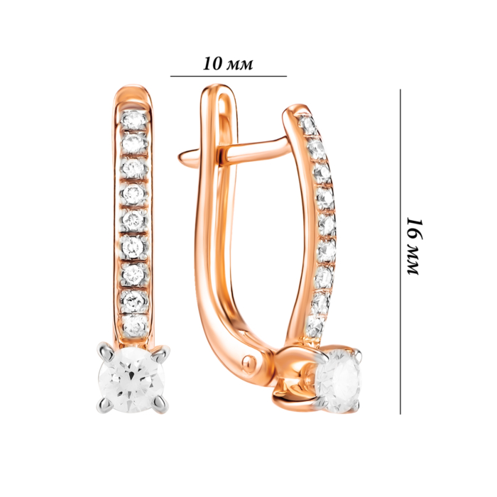 Золотые серьги с бриллиантами. Артикул UG5С200152