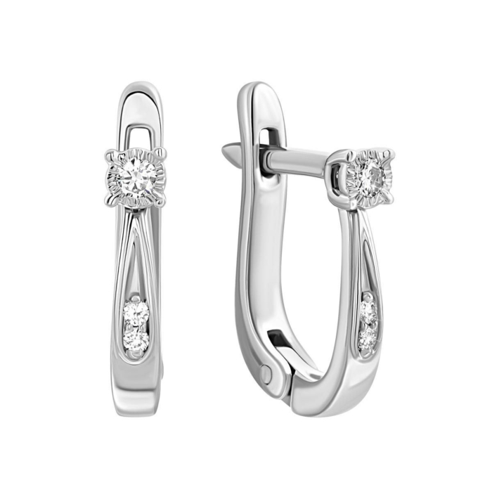 Золоті сережки з діамантами. Артикул UG5B165Б