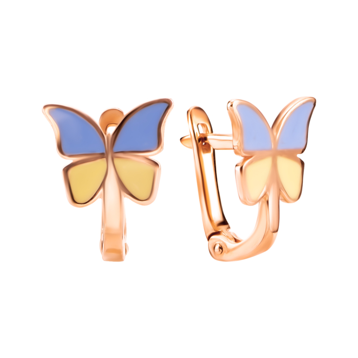 Золоті сережки з емаллю. Артикул UG5210953410103