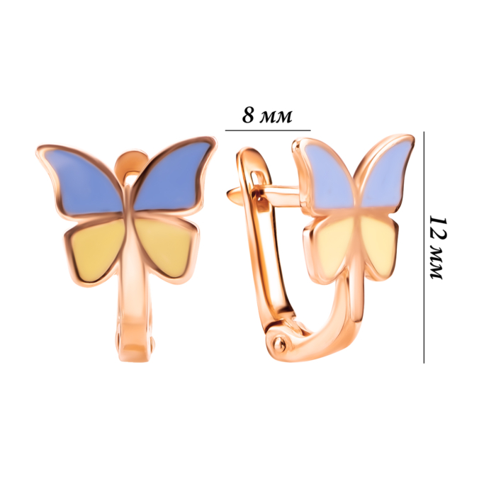 Золоті сережки з емаллю. Артикул UG5210953410103