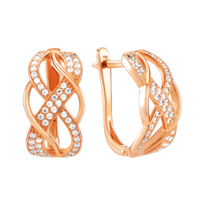 Золотые серьги с фианитами. Артикул UG5219200310101