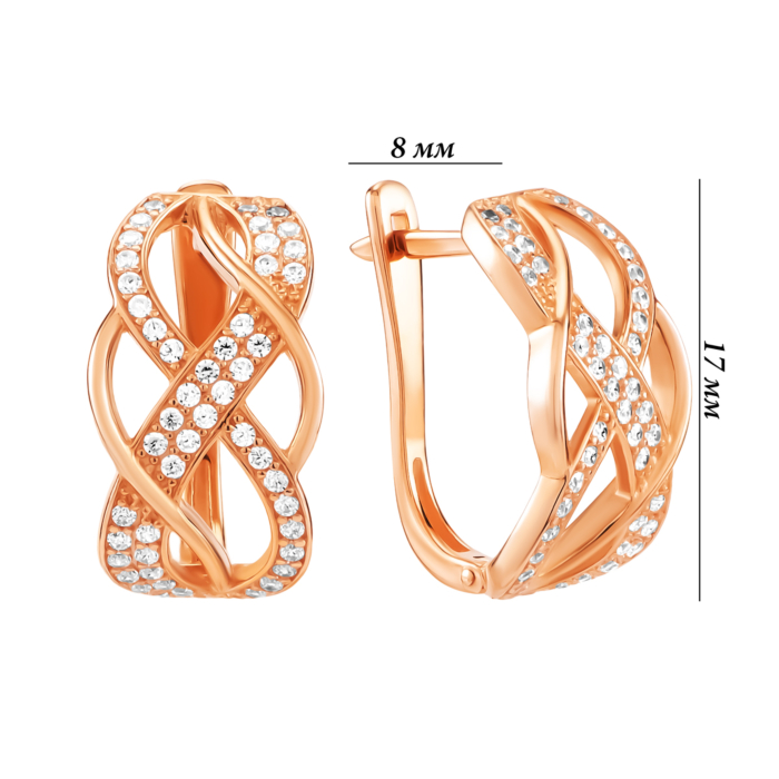 Золотые серьги с фианитами. Артикул UG5219200310101