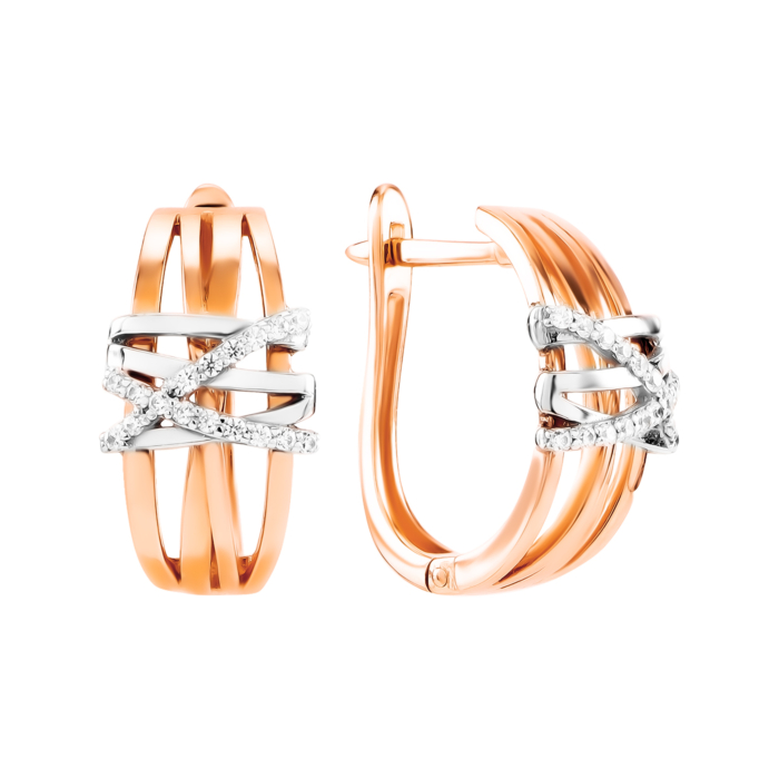 Золотые серьги с фианитами. Артикул UG5219200911201