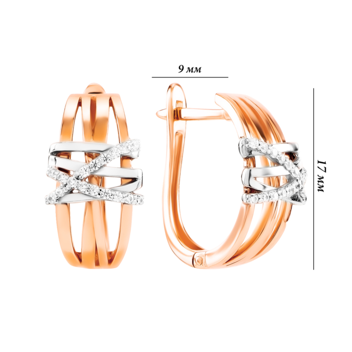 Золотые серьги с фианитами. Артикул UG5219200911201