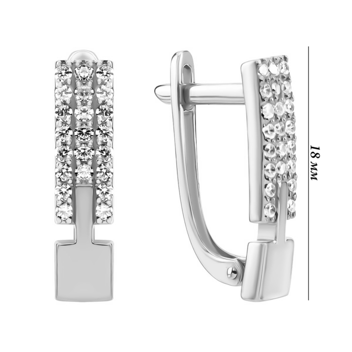 Золотые серьги с фианитами. Артикул UG521/0135/02/01/02