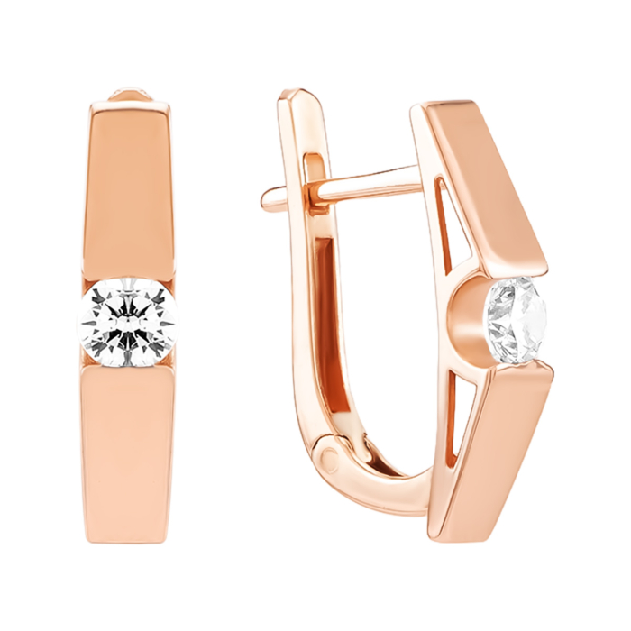 Золоті сережки з фіанітами. Артикул UG52111033601