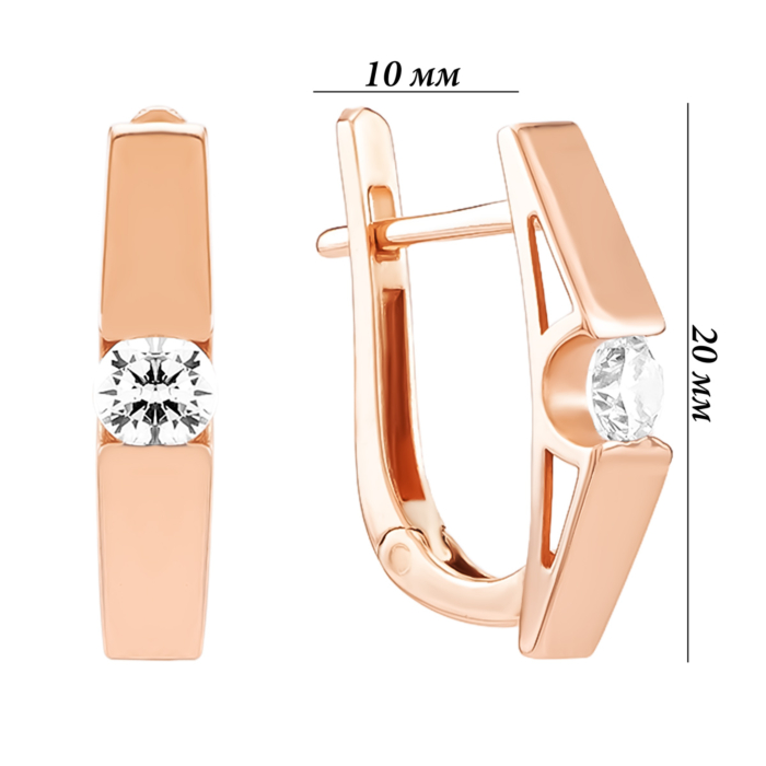 Золоті сережки з фіанітами. Артикул UG52111033601