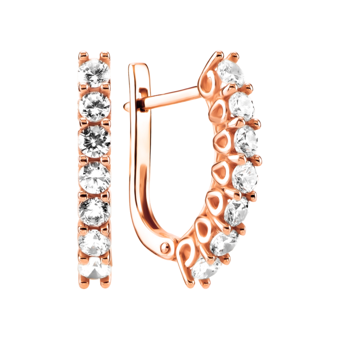 Золоті сережки з фіанітами. Артикул UG5219192110101