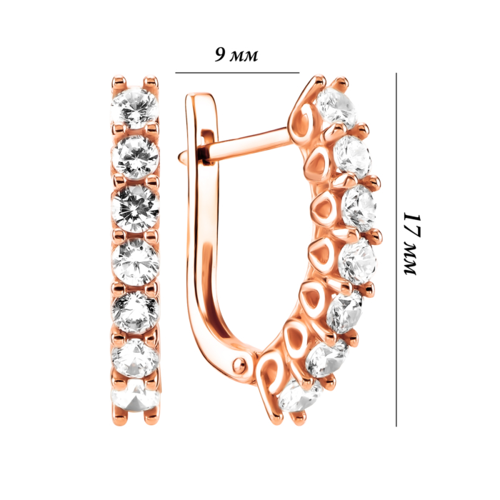 Золоті сережки з фіанітами. Артикул UG5219192110101
