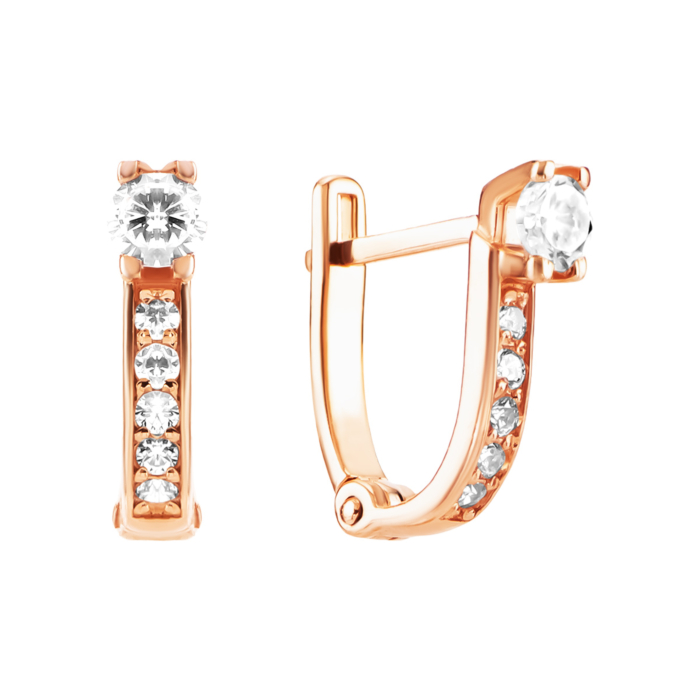 Золоті сережки з фіанітами. Артикул UG5332581