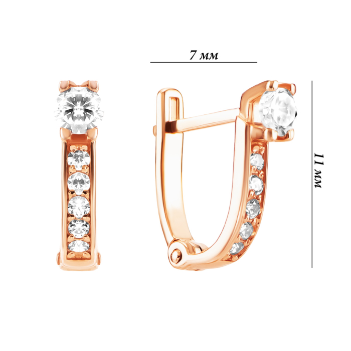 Золоті сережки з фіанітами. Артикул UG5332581