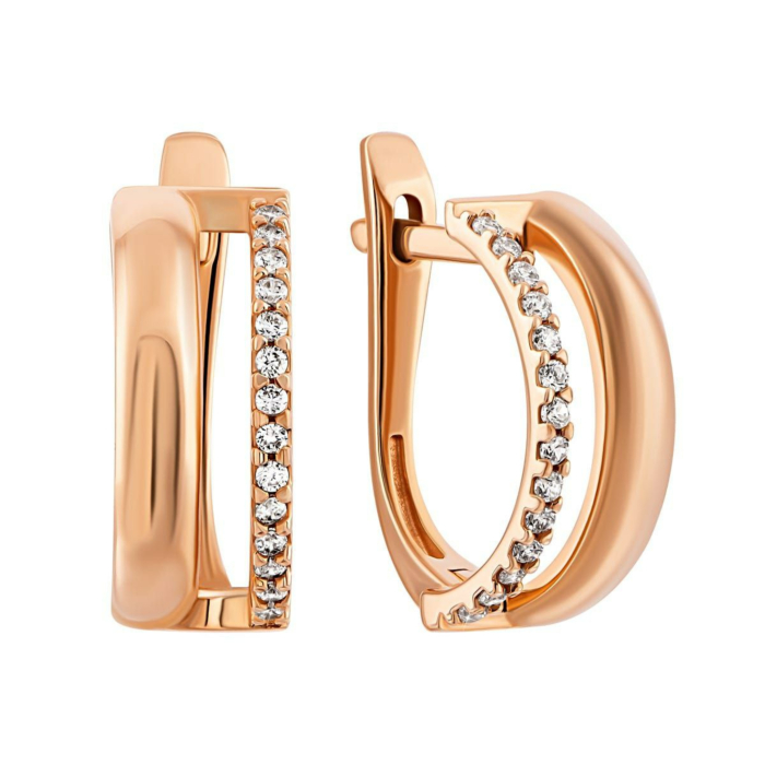 Золоті сережки з фіанітами. Артикул UG5СВ1456и