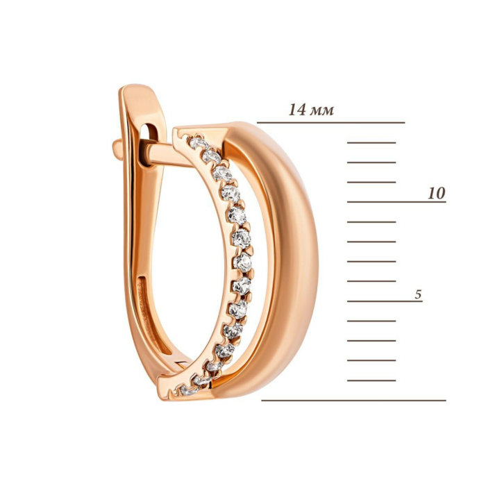 Золоті сережки з фіанітами. Артикул UG5СВ1456и