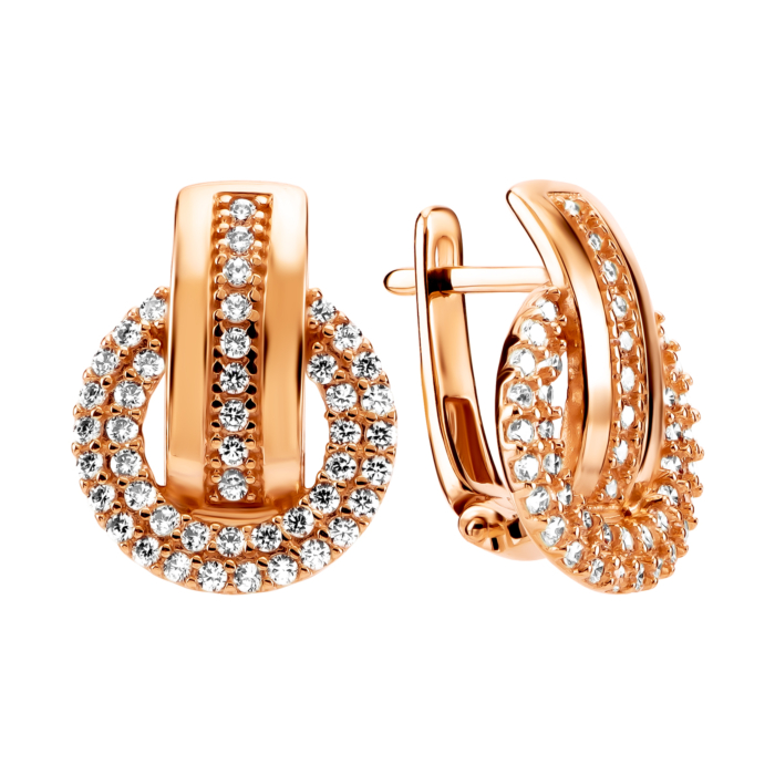 Золоті сережки з фіанітами. Артикул UG5СВ347и