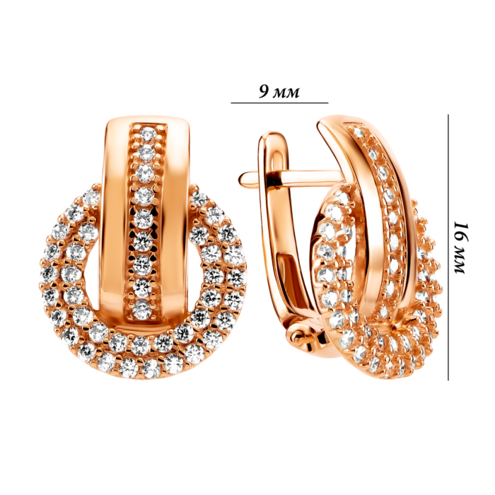 Золоті сережки з фіанітами. Артикул UG5СВ347и