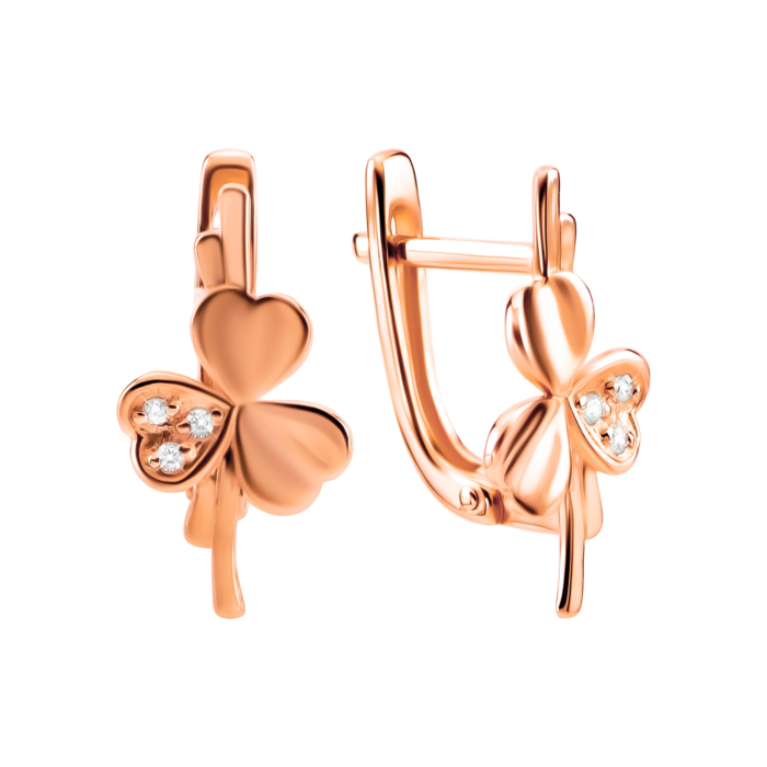 Золотые серьги с фианитами. Артикул UG521/0149/00/01/01