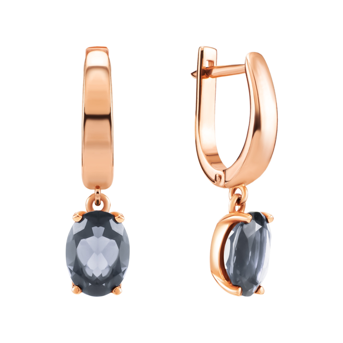 Золотые серьги-подвески со шпинелем нано. Артикул UG5219202010112шнс