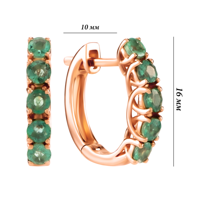 Золоті сережки зі смарагдами. Артикул UG523093EMD