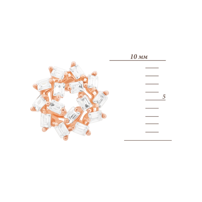 Золоті пусети з фіанітами.Артикул UG52/50/346