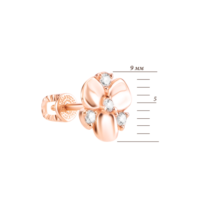 Золоті сережки з фіанітами. Артикул UG521/0253/00/01/01