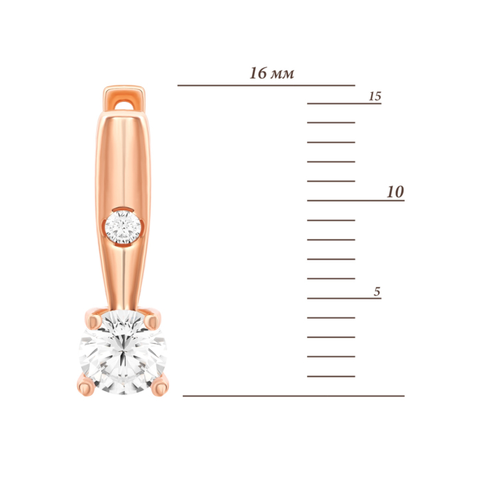 Золотые серьги с фианитами.Артикул UG52111020301