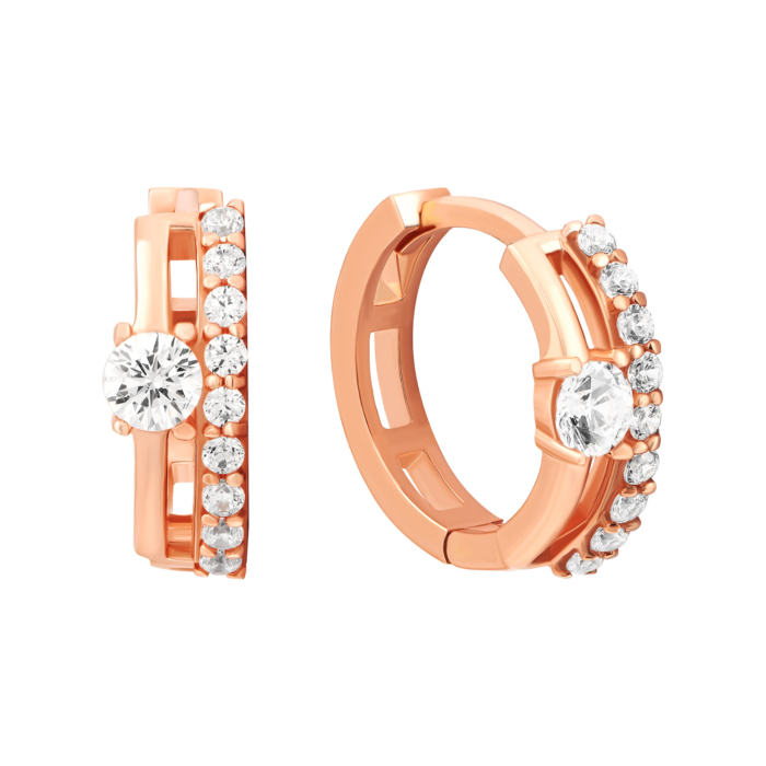 Золоті сережки з фіанітами.Артикул UG52111022601