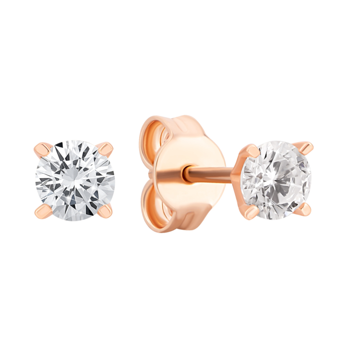 Золотые пуссеты с фианитами.Артикул UG52111027901